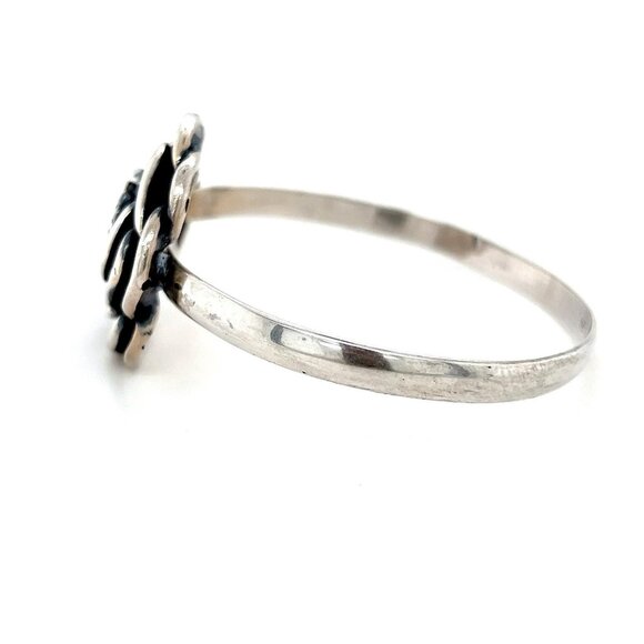 Gorgeous Silver 925 Rose Flower Bangle - Picture 4 of 8